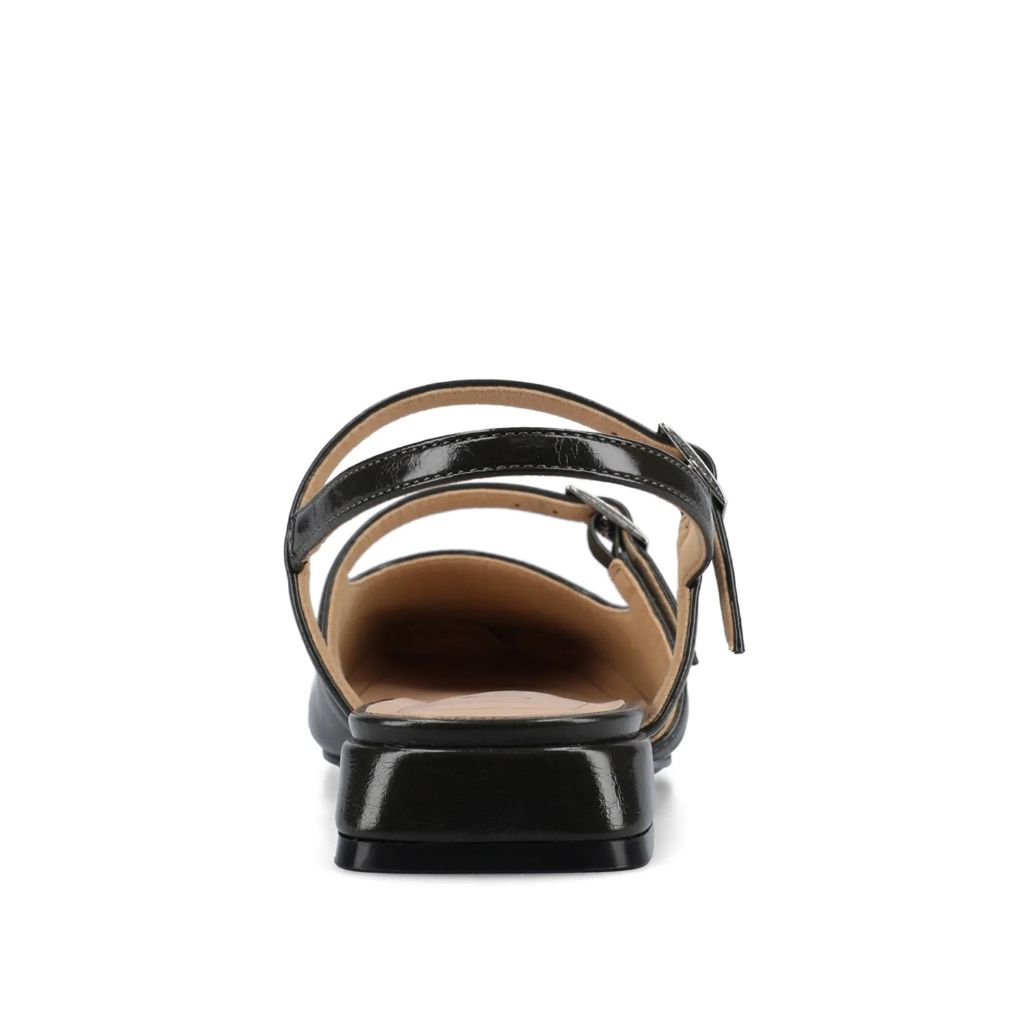 GRETCHENN HEELED FLATS IN VEGAN LEATHER IN WIDE - Olive - Image 6