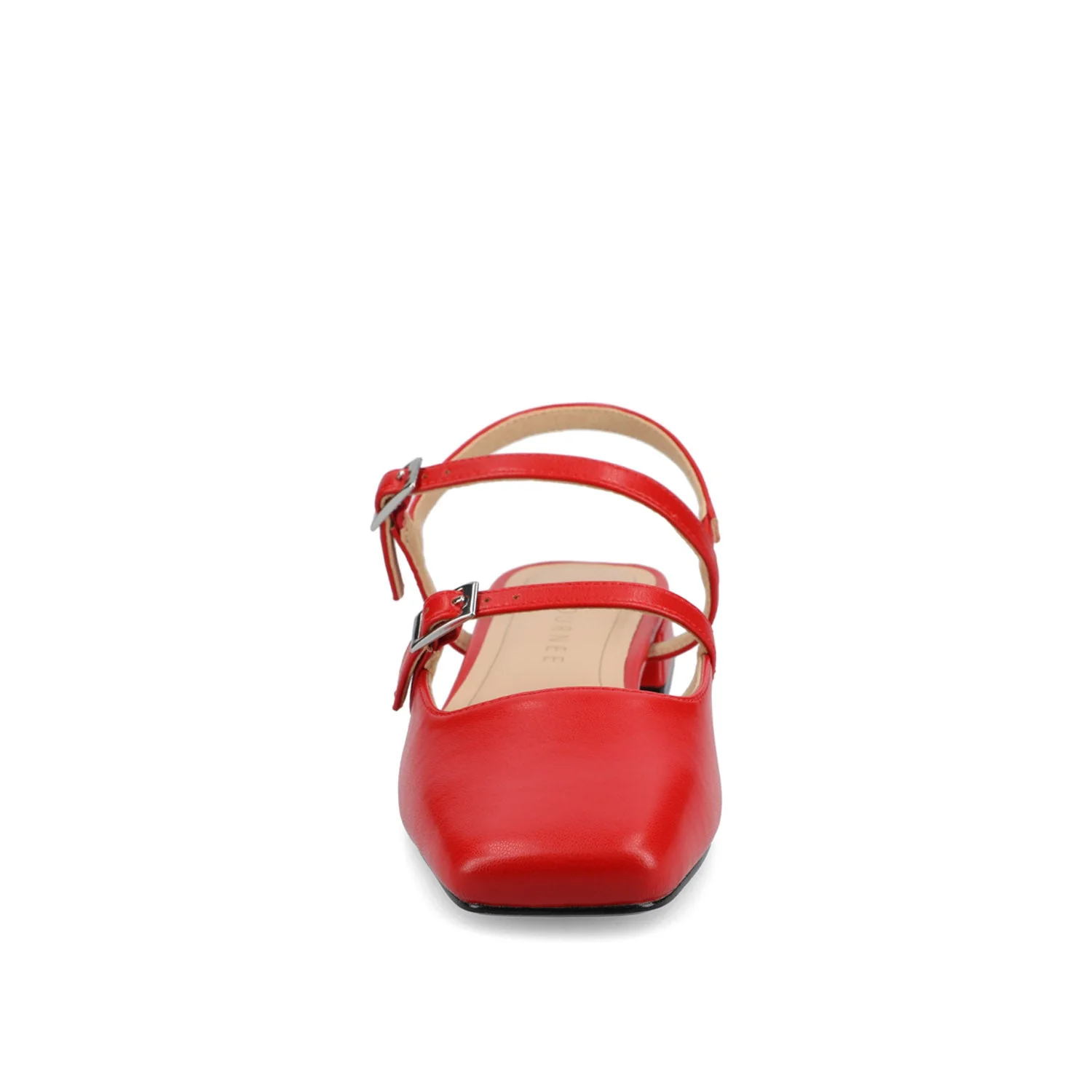 GRETCHENN HEELED FLATS IN VEGAN LEATHER IN WIDE - Red PU - Image 5