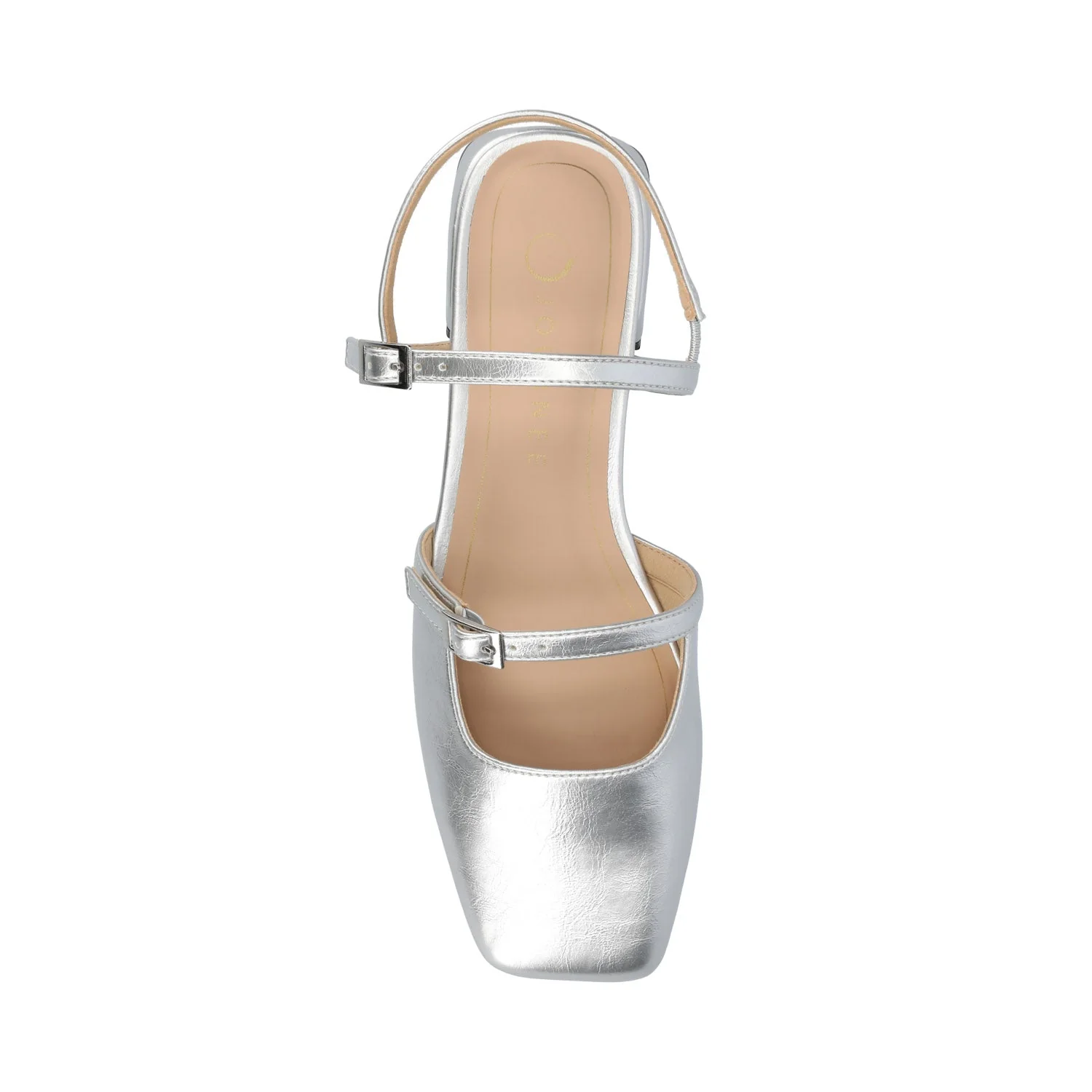 GRETCHENN HEELED FLATS IN VEGAN LEATHER IN WIDE - Silver - Image 4