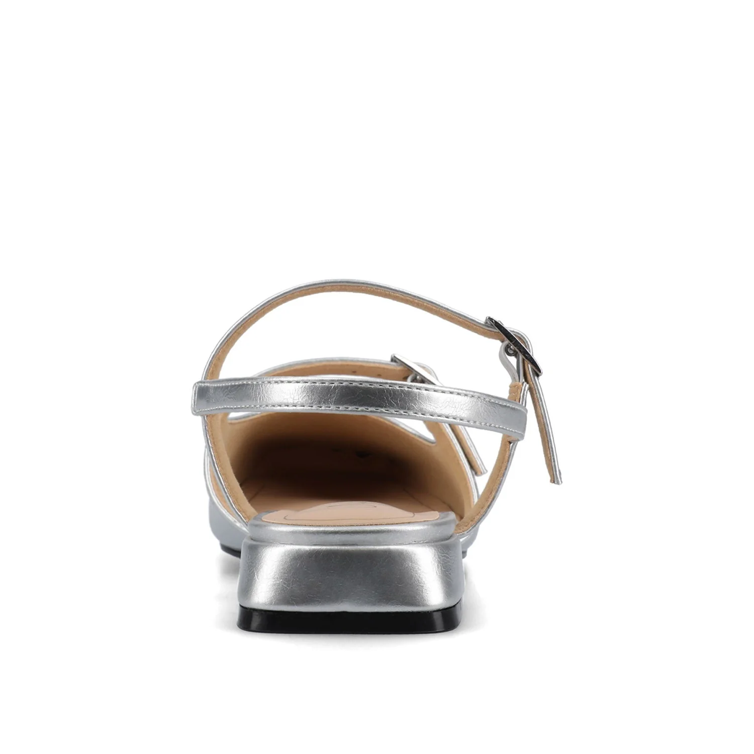 GRETCHENN HEELED FLATS IN VEGAN LEATHER IN WIDE - Silver - Image 6