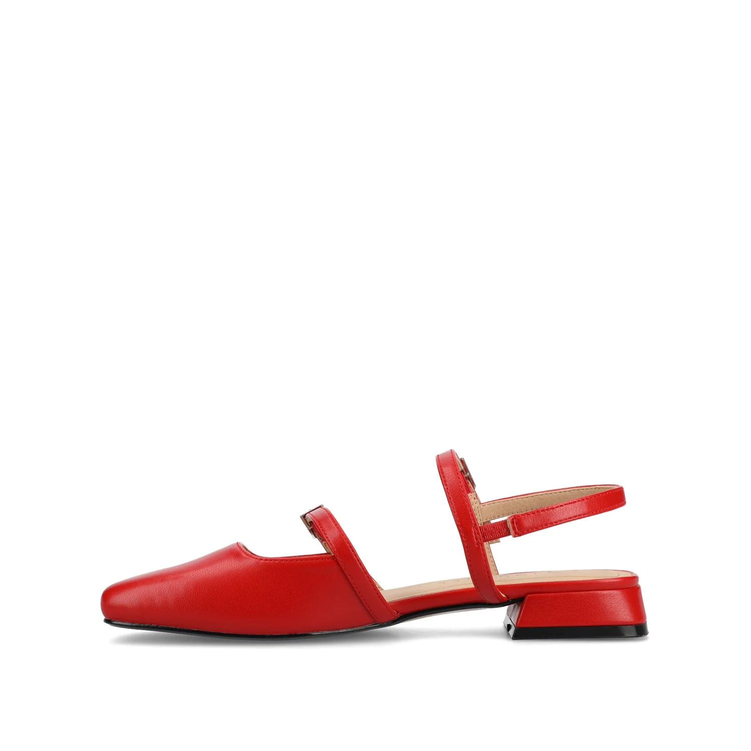 GRETCHENN HEELED FLATS IN VEGAN LEATHER - Red PU - Image 3