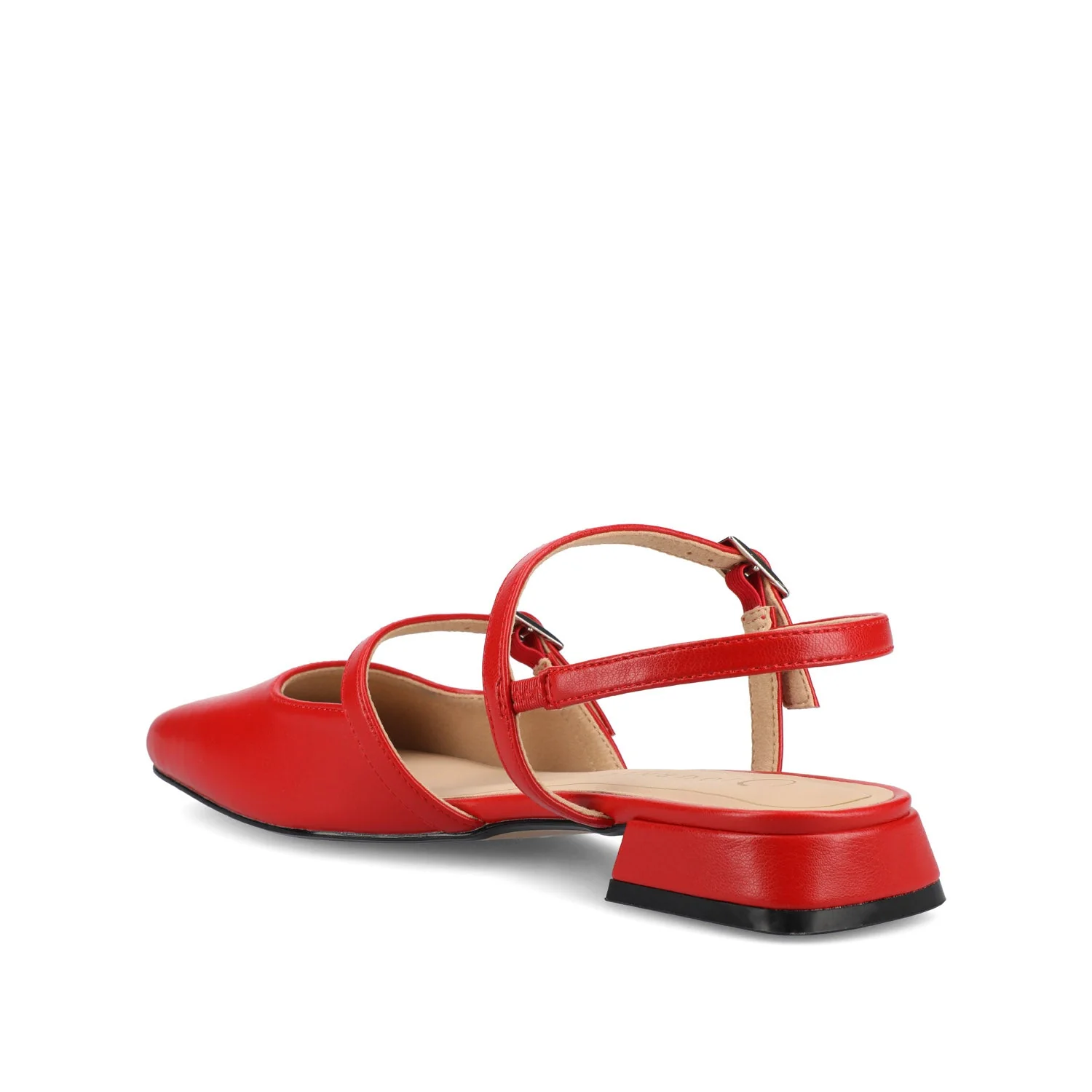 GRETCHENN HEELED FLATS IN VEGAN LEATHER - Red PU - Image 4