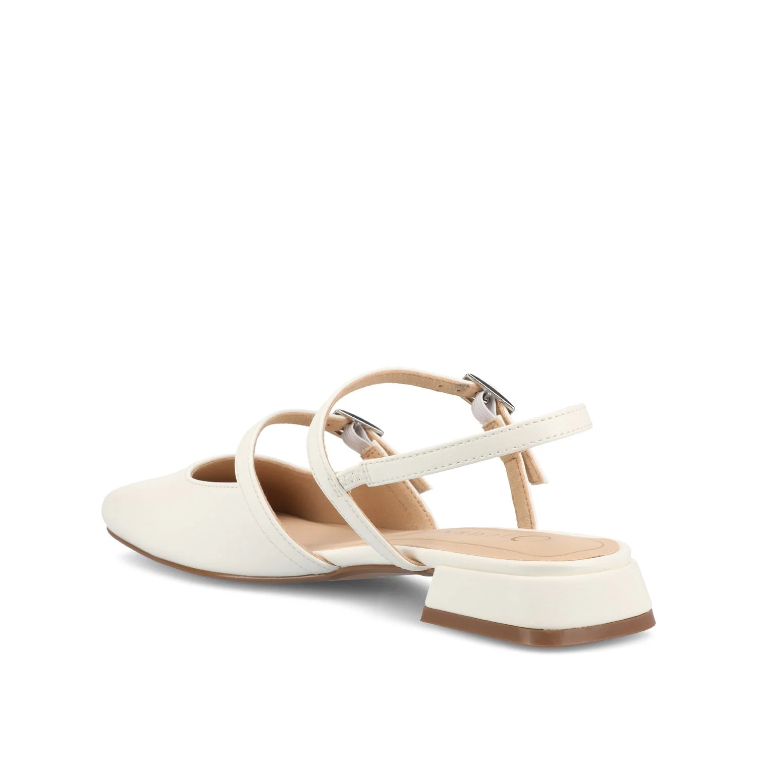 GRETCHENN HEELED FLATS IN VEGAN LEATHER - White PU - Image 4