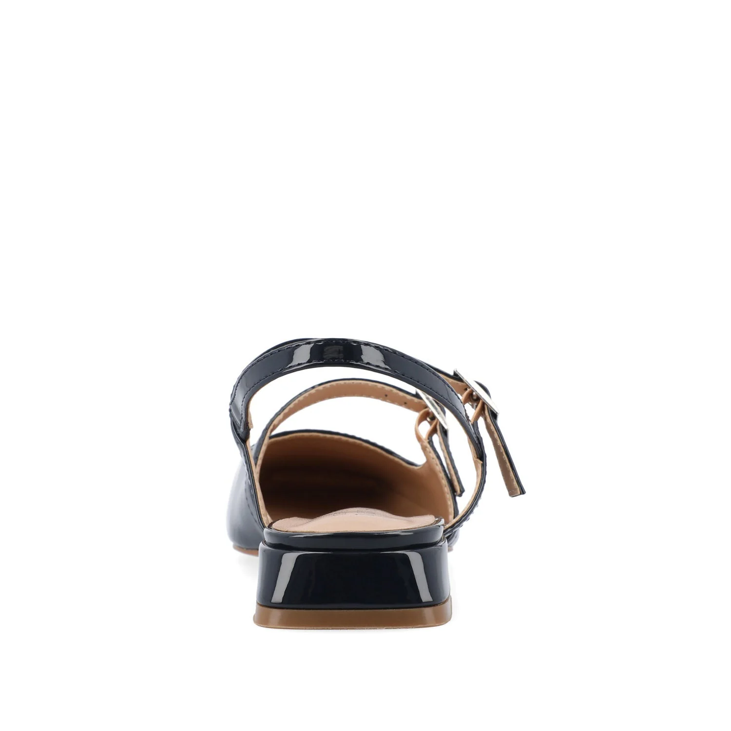 GRETCHENN HEELED FLATS IN PATENT - Navy Nubuck - Image 7