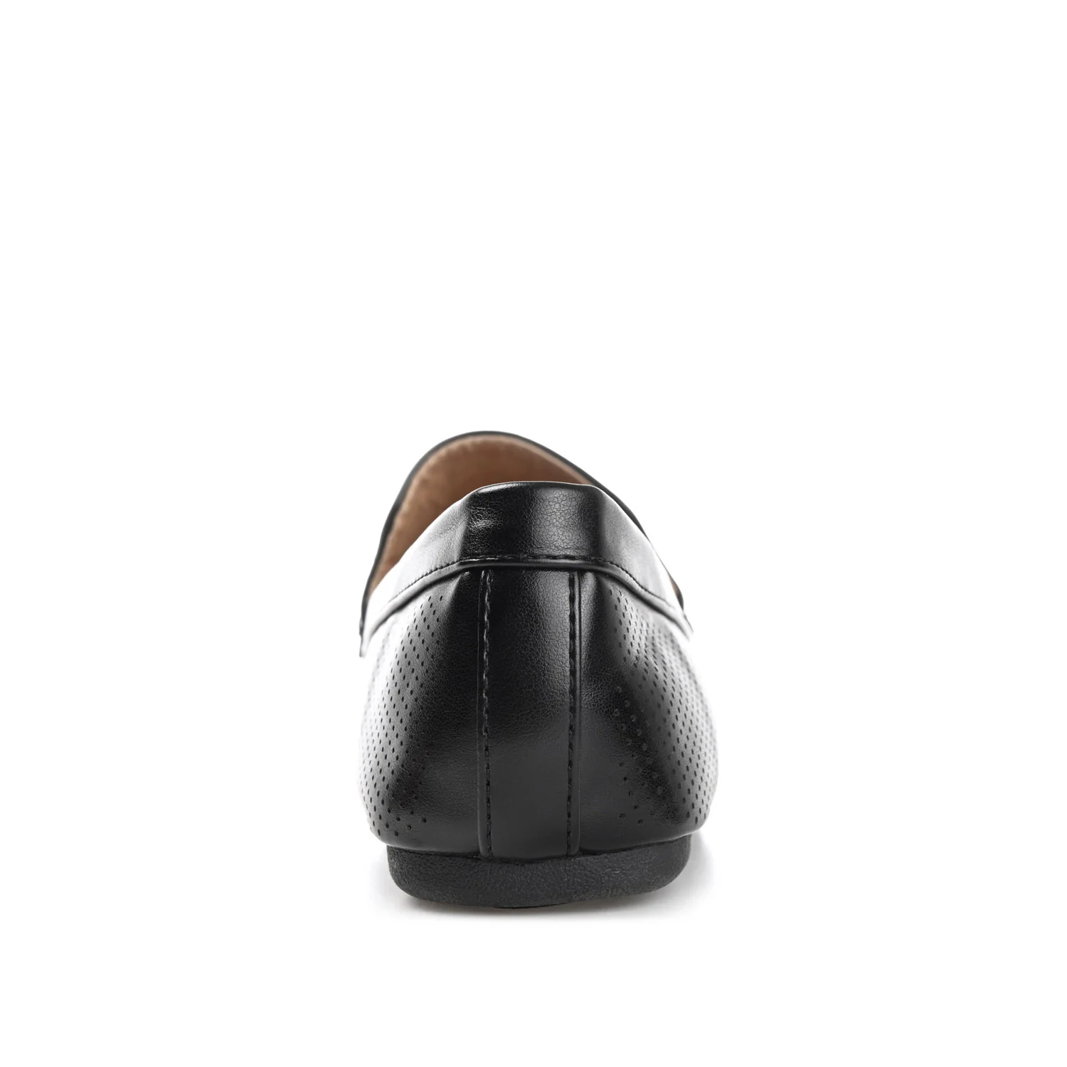 HALSEY MOC TOE LOAFER FLATS IN FAUX SUEDE - Black - Image 5