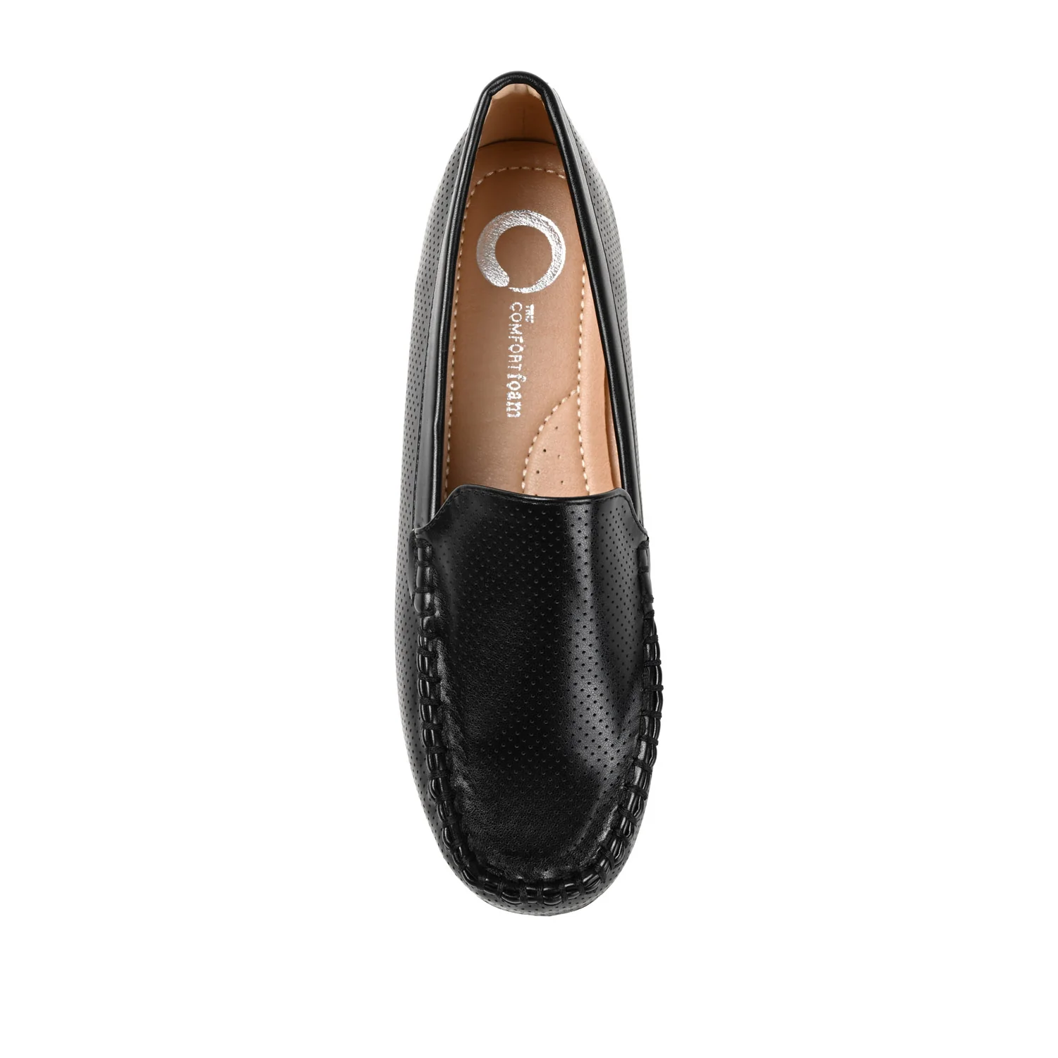 HALSEY MOC TOE LOAFER FLATS IN FAUX SUEDE - Black - Image 6