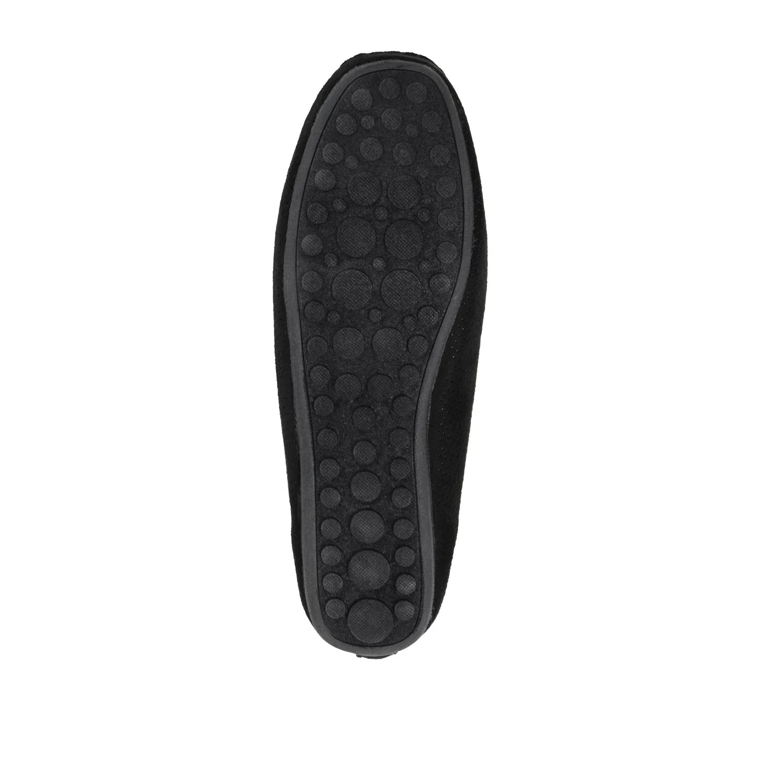 HALSEY MOC TOE LOAFER FLATS IN FAUX SUEDE - Black Suede - Image 7