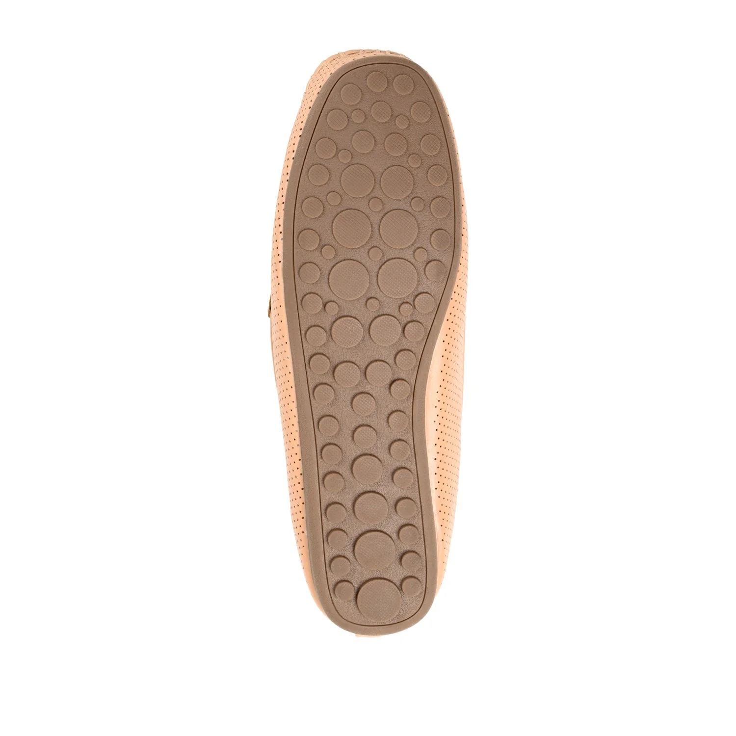 HALSEY MOC TOE LOAFER FLATS IN FAUX SUEDE - Cognac - Image 8