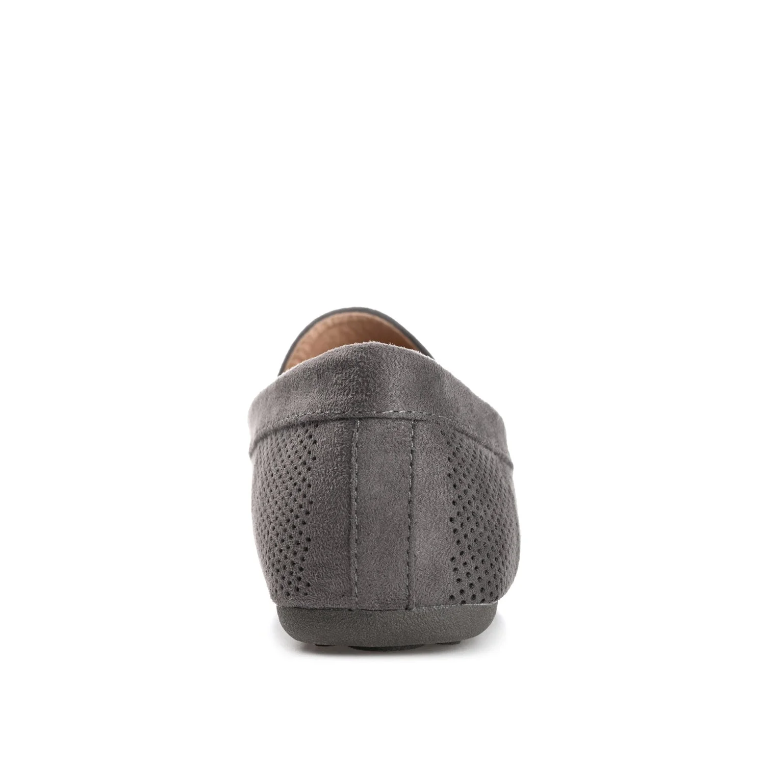HALSEY MOC TOE LOAFER FLATS IN FAUX SUEDE - Grey - Image 7