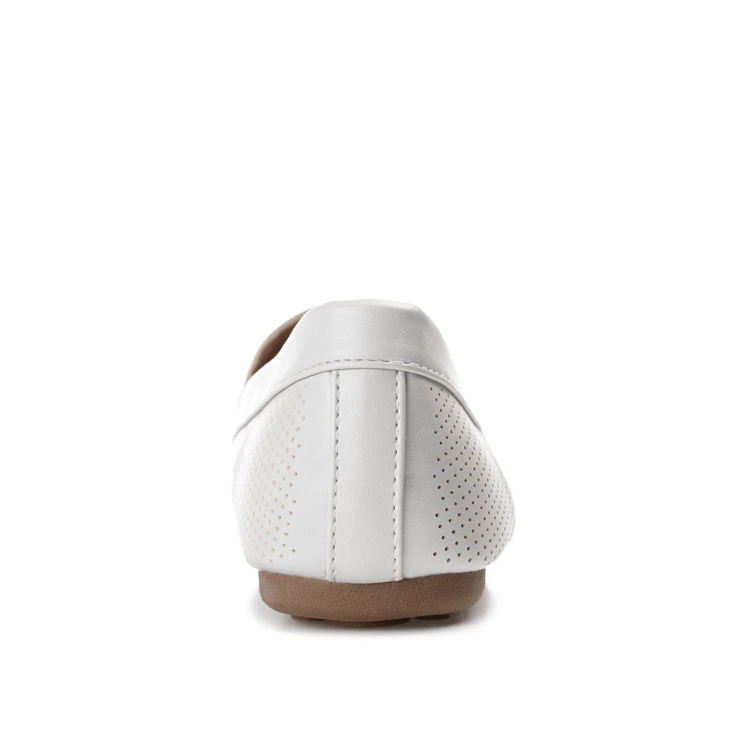 HALSEY MOC TOE LOAFER FLATS IN FAUX SUEDE - Light Grey - Image 7