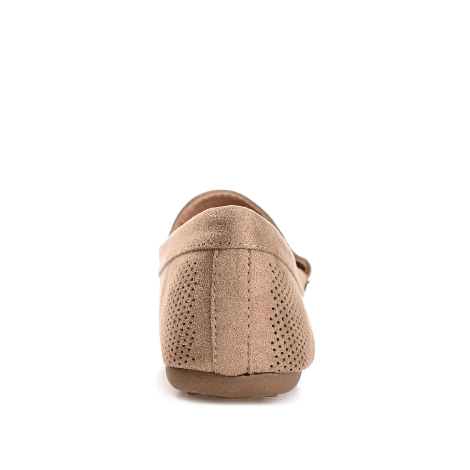 HALSEY MOC TOE LOAFER FLATS IN FAUX SUEDE - Taupe - Image 7