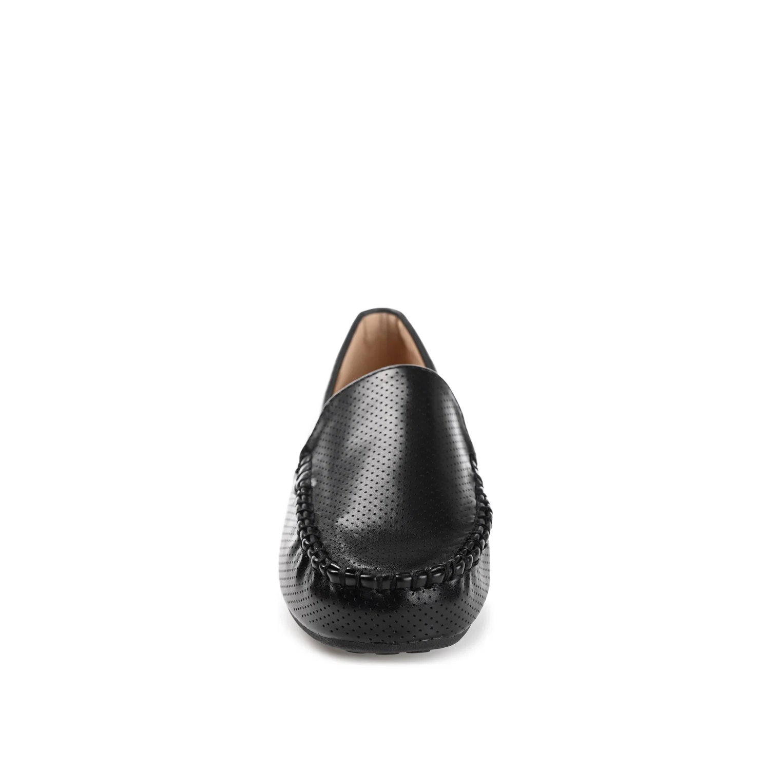 HALSEY MOC TOE LOAFER FLATS IN WIDE - Black - Image 4