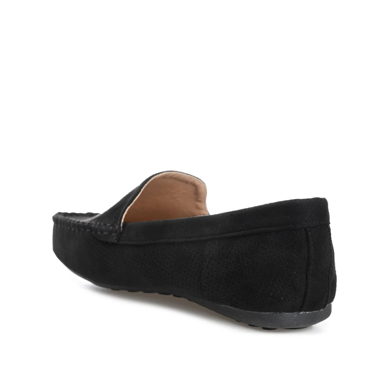 HALSEY MOC TOE LOAFER FLATS IN WIDE - Black Suede - Image 4
