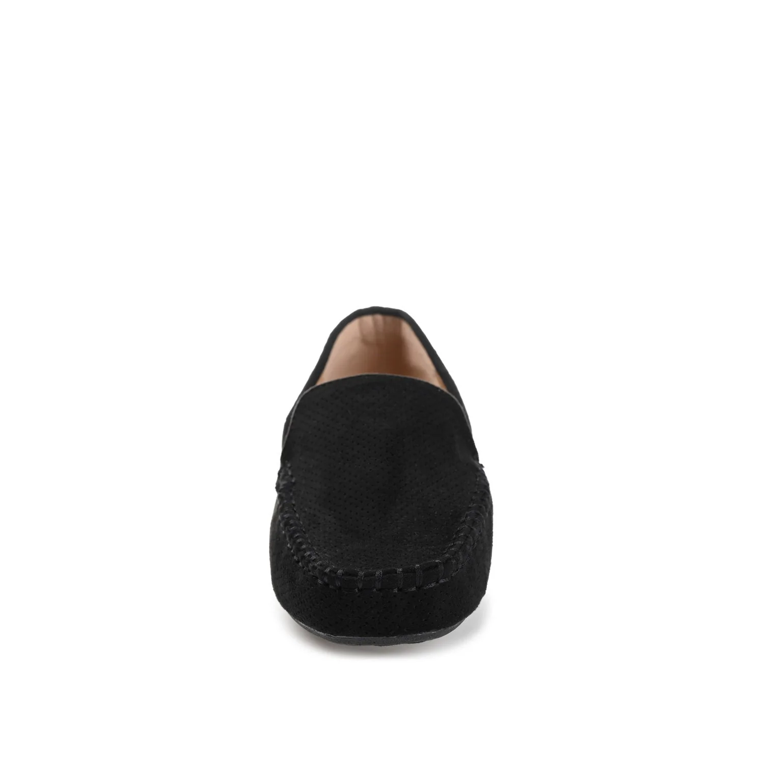 HALSEY MOC TOE LOAFER FLATS IN WIDE - Black Suede - Image 5