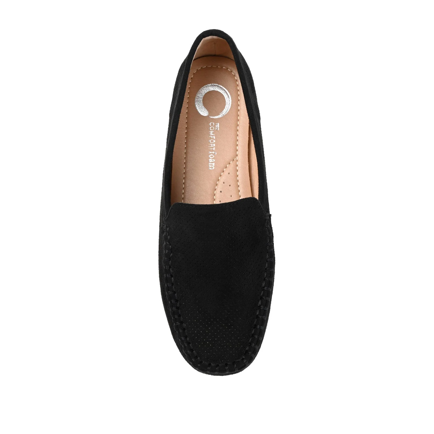 HALSEY MOC TOE LOAFER FLATS IN WIDE - Black Suede - Image 6