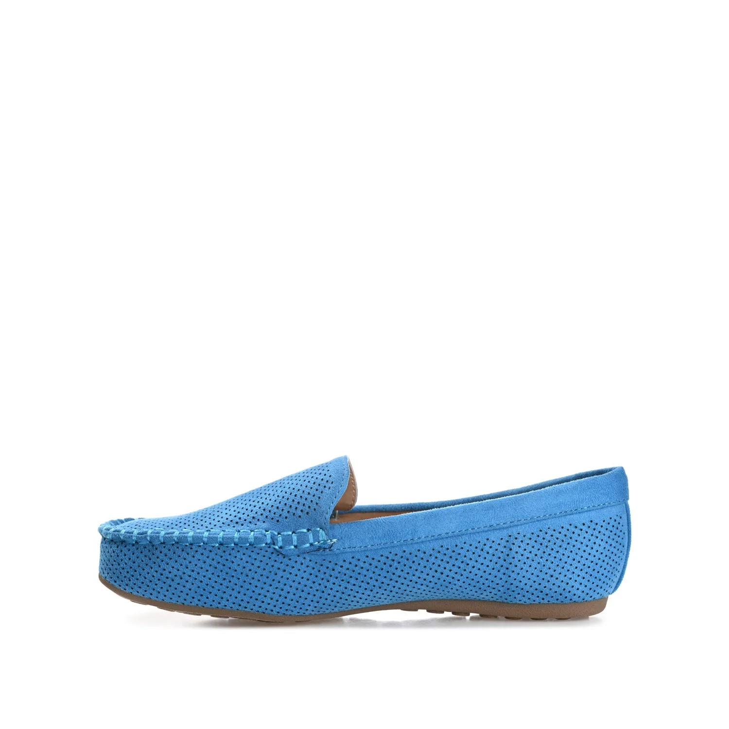 HALSEY MOC TOE LOAFER FLATS IN WIDE - Blue - Image 3