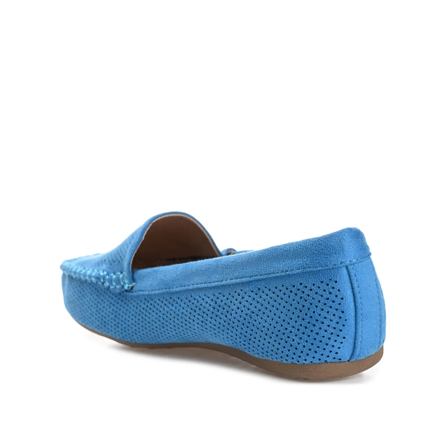 HALSEY MOC TOE LOAFER FLATS IN WIDE - Blue - Image 4