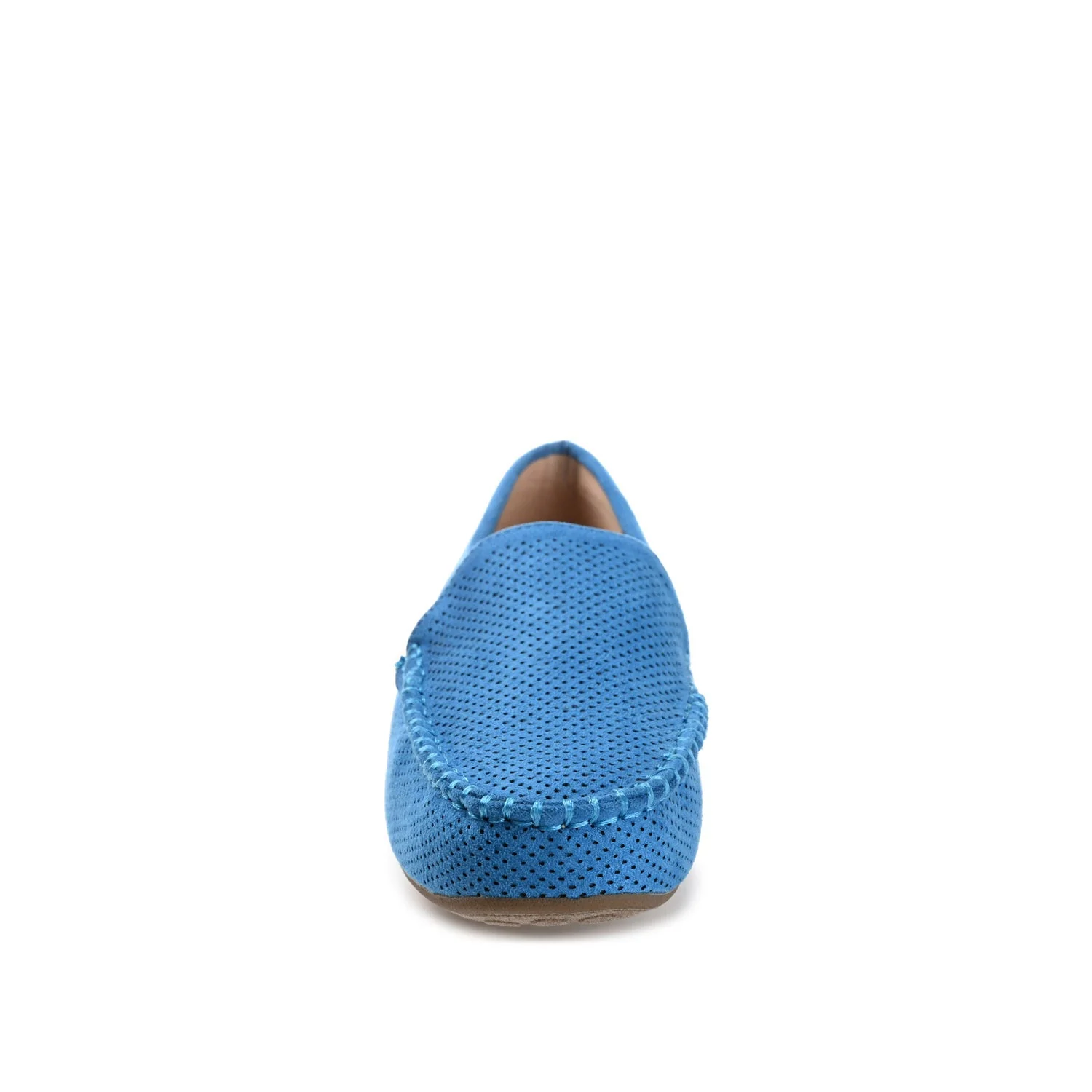 HALSEY MOC TOE LOAFER FLATS IN WIDE - Blue - Image 5