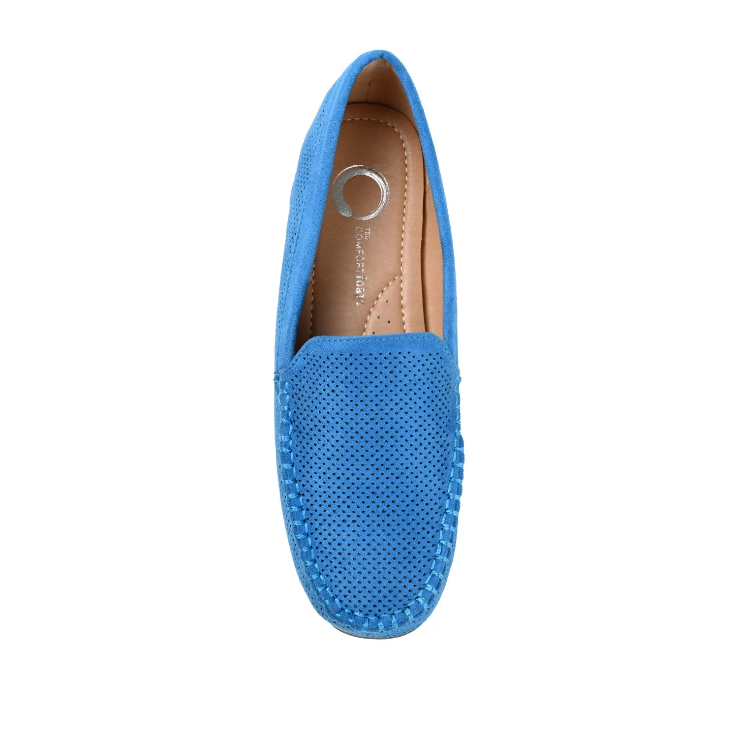 HALSEY MOC TOE LOAFER FLATS IN WIDE - Blue - Image 6