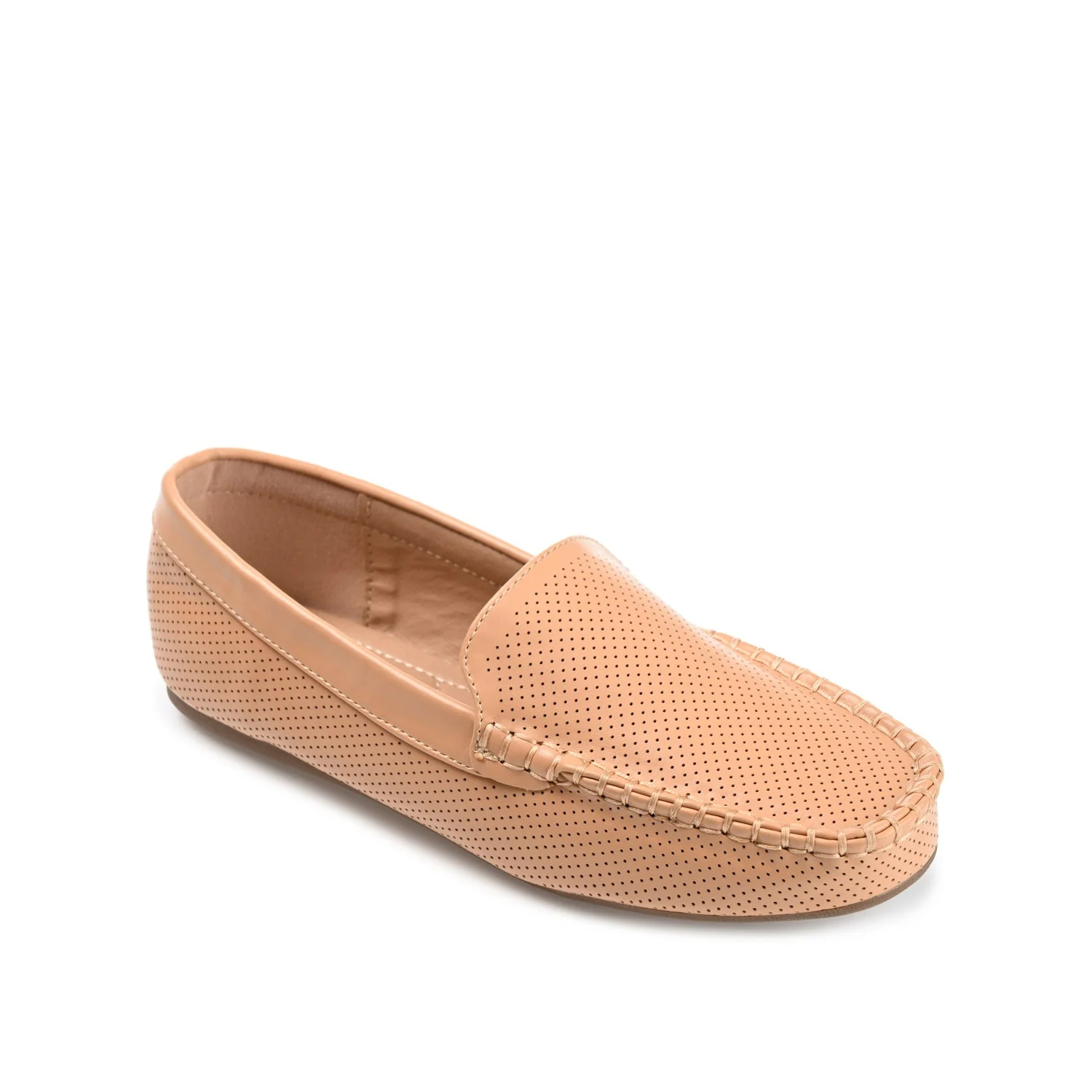 HALSEY MOC TOE LOAFER FLATS IN WIDE - Cognac - Image 2