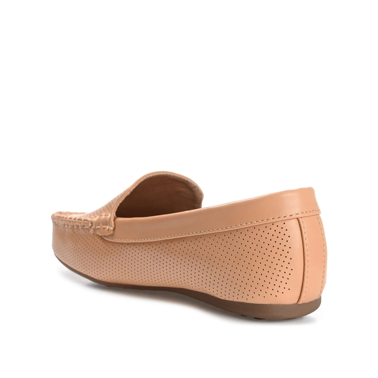 HALSEY MOC TOE LOAFER FLATS IN WIDE - Cognac - Image 4