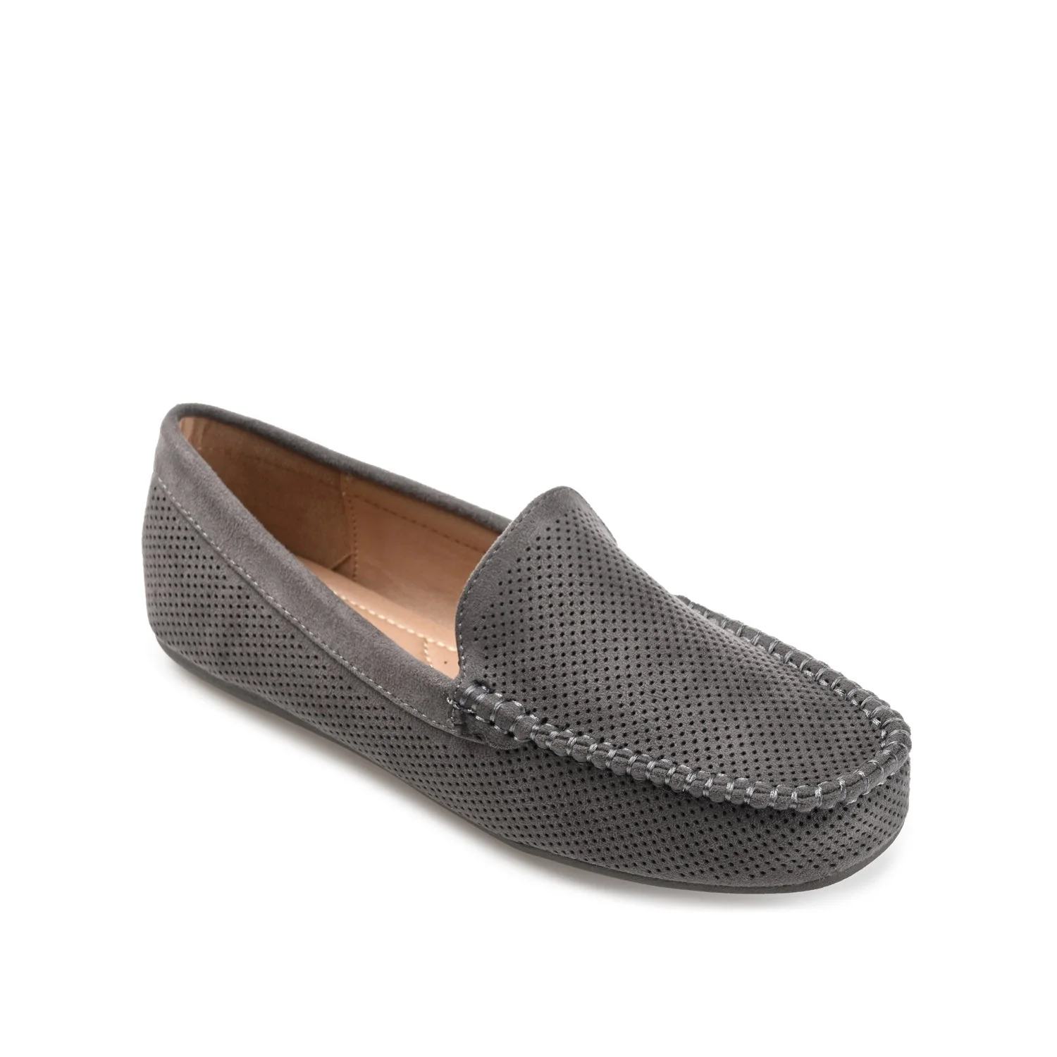 HALSEY MOC TOE LOAFER FLATS IN WIDE - Grey - Image 2