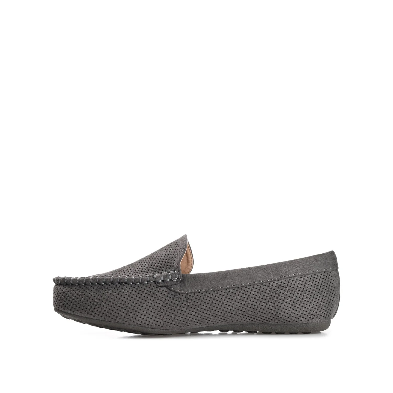 HALSEY MOC TOE LOAFER FLATS IN WIDE - Grey - Image 3