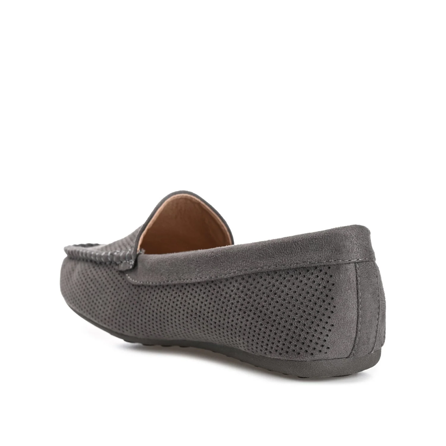 HALSEY MOC TOE LOAFER FLATS IN WIDE - Grey - Image 4