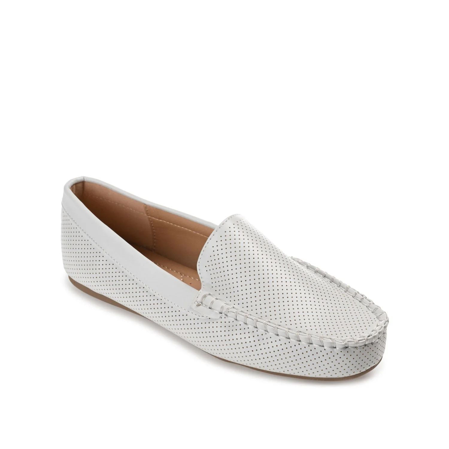 HALSEY MOC TOE LOAFER FLATS IN WIDE - Light Grey - Image 2