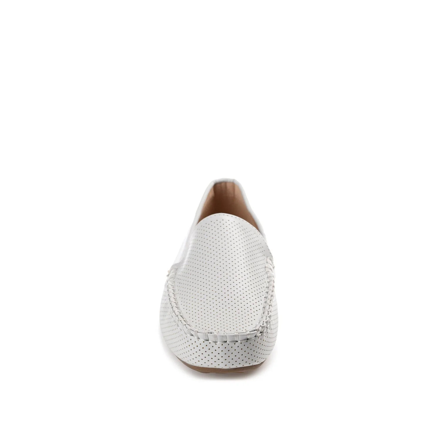 HALSEY MOC TOE LOAFER FLATS IN WIDE - Light Grey - Image 5