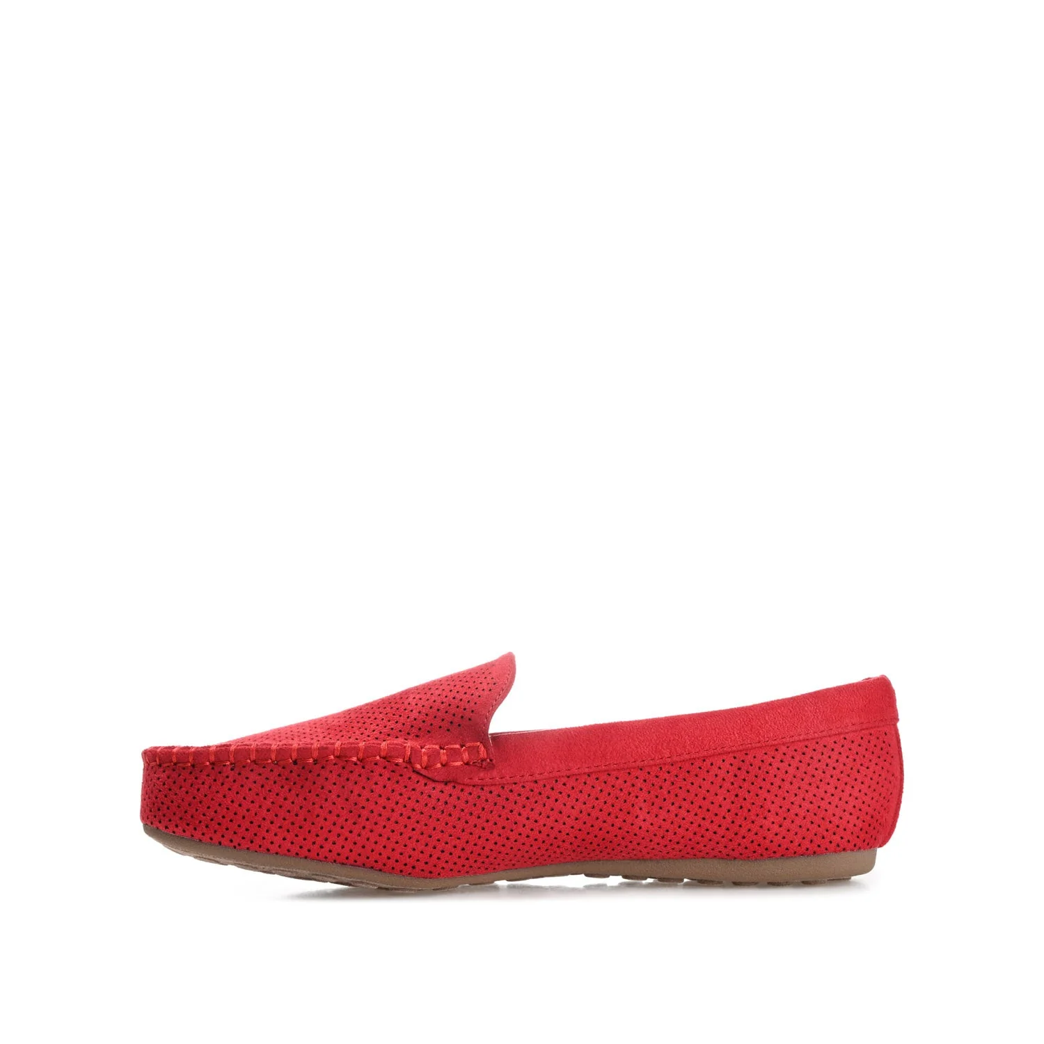 HALSEY MOC TOE LOAFER FLATS IN WIDE - Red - Image 3