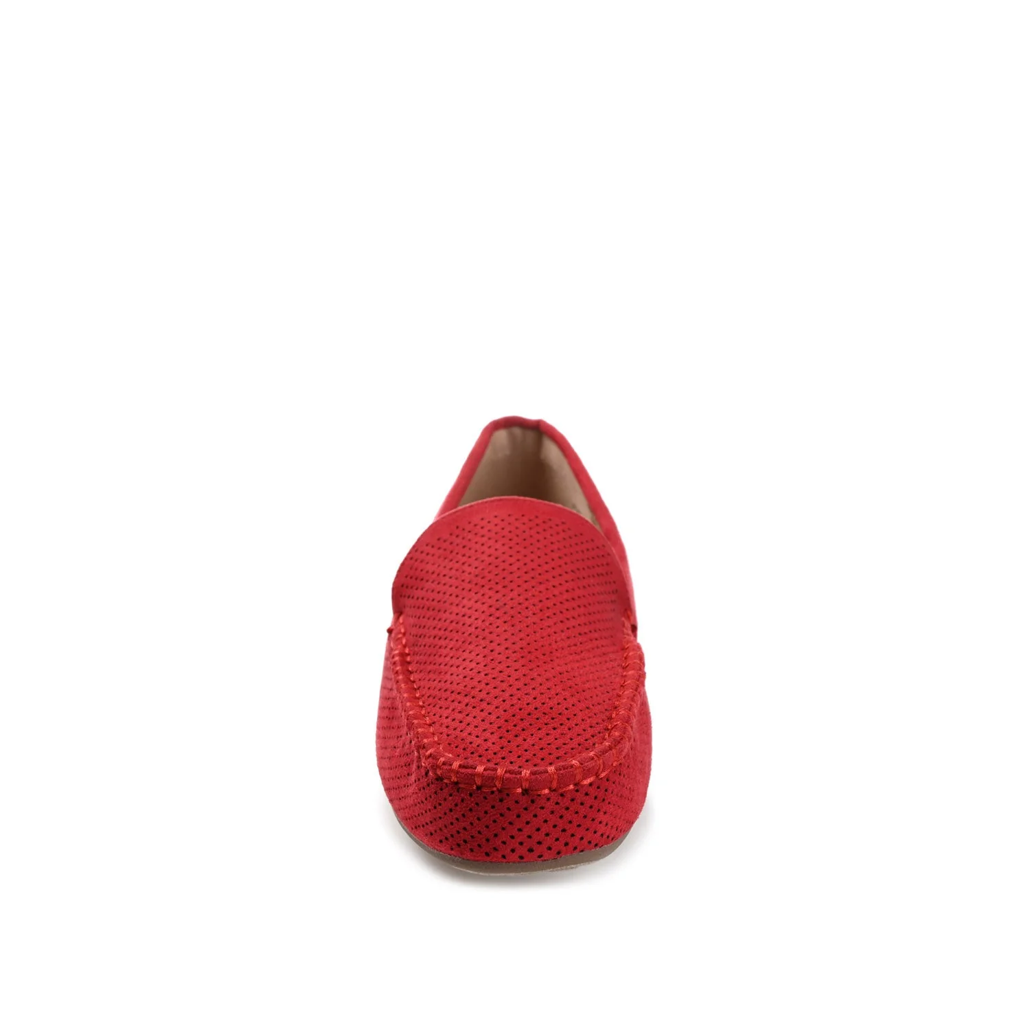 HALSEY MOC TOE LOAFER FLATS IN WIDE - Red - Image 5