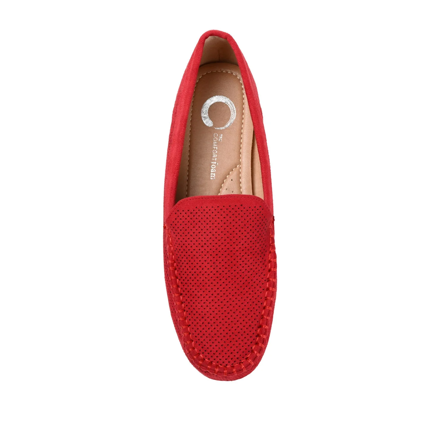 HALSEY MOC TOE LOAFER FLATS IN WIDE - Red - Image 6