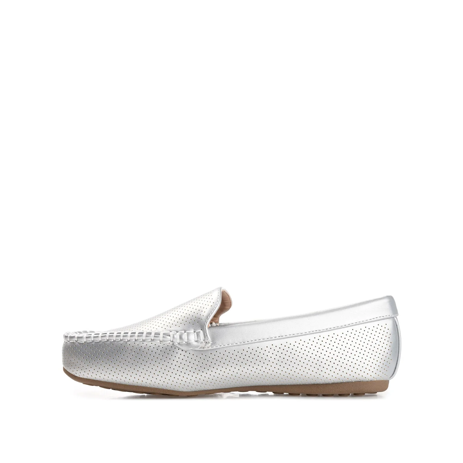 HALSEY MOC TOE LOAFER FLATS IN WIDE - Silver - Image 4