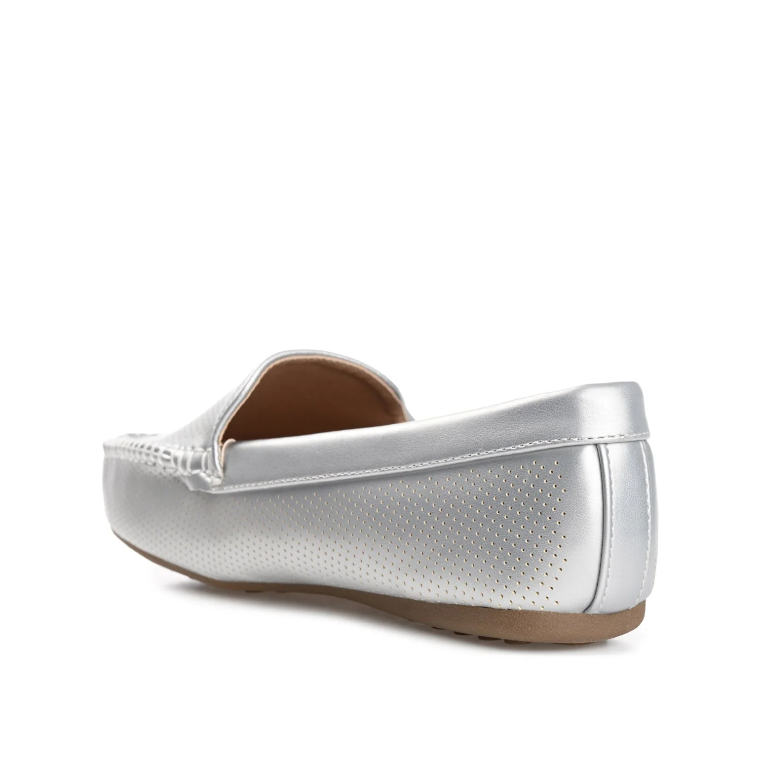 HALSEY MOC TOE LOAFER FLATS IN WIDE - Silver - Image 5