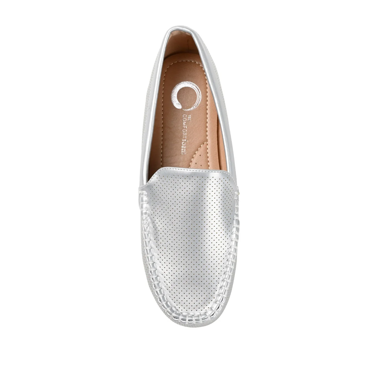HALSEY MOC TOE LOAFER FLATS IN WIDE - Silver - Image 7
