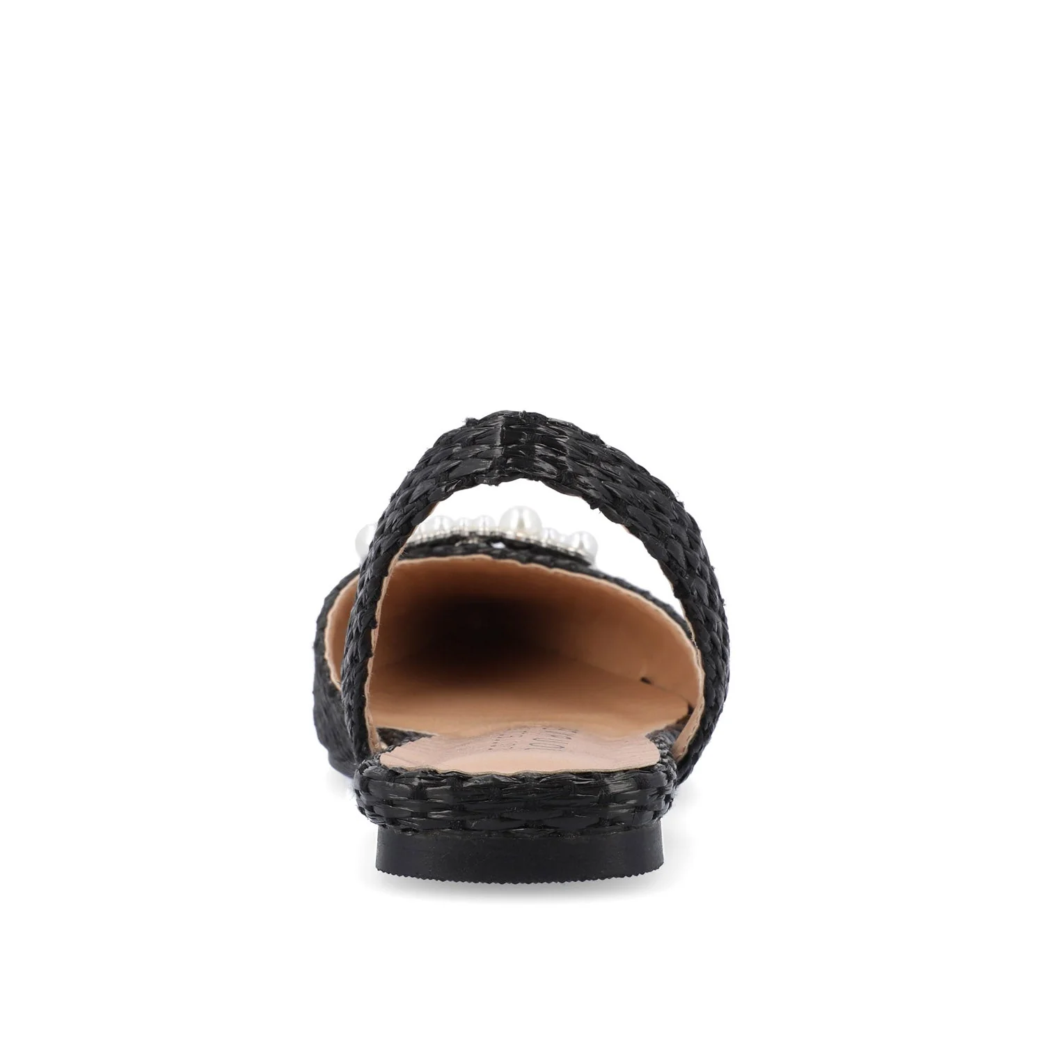 HANNAE SLINGBACK FLATS - Black Faux Raffia - Image 7