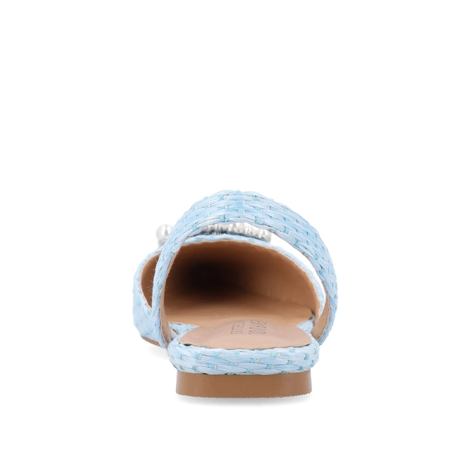 HANNAE SLINGBACK FLATS - Blue Faux Raffia - Image 7