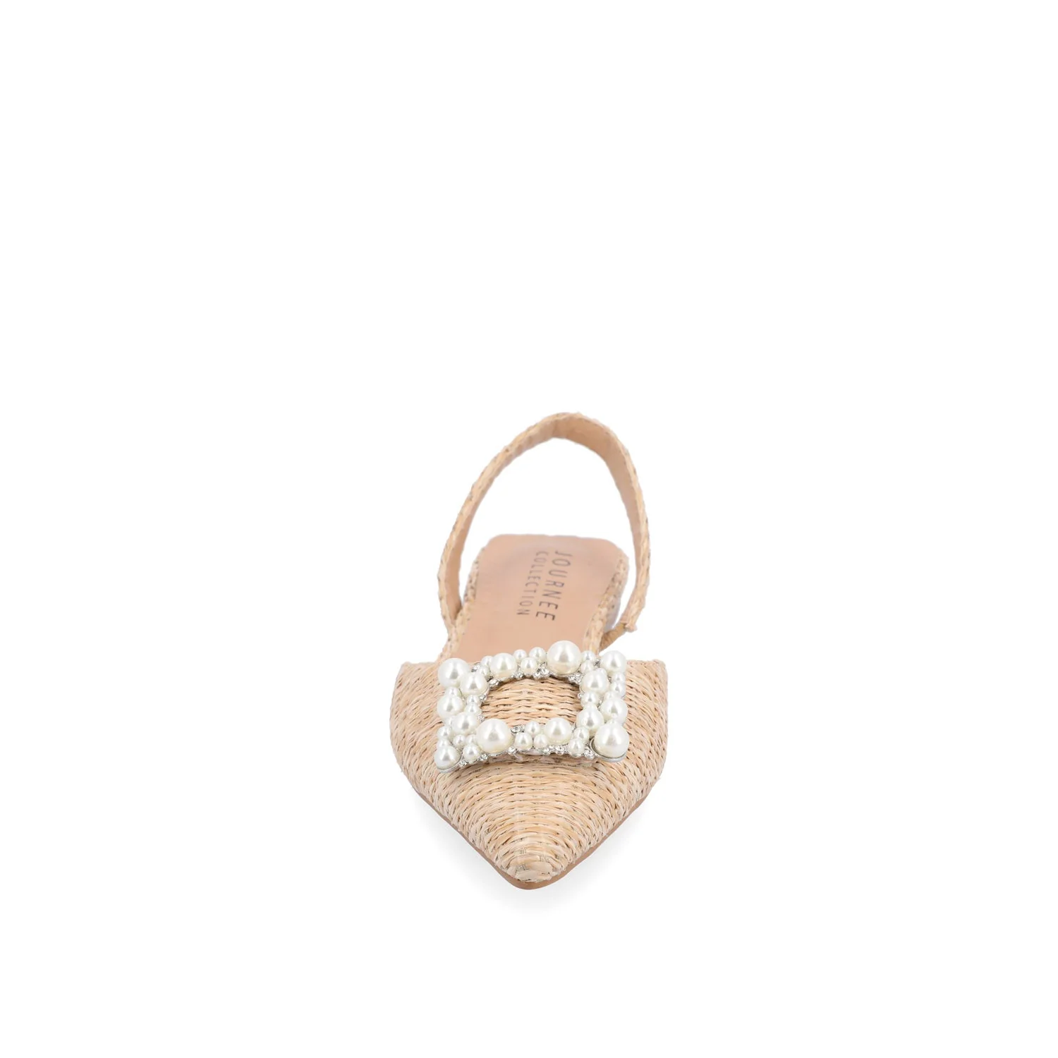 HANNAE SLINGBACK FLATS - Natural Faux Raffia - Image 5
