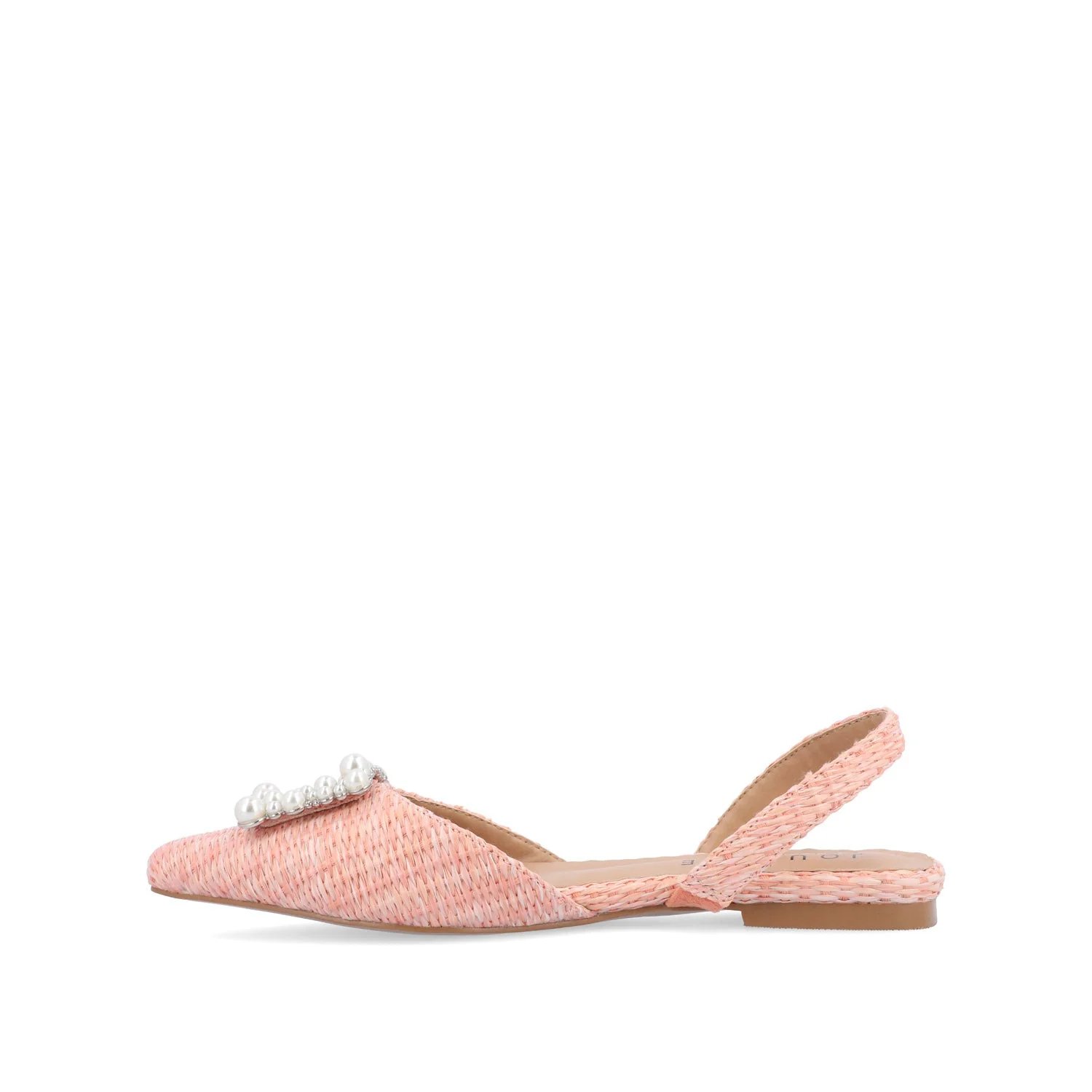 HANNAE SLINGBACK FLATS - Pink Faux Raffia - Image 3