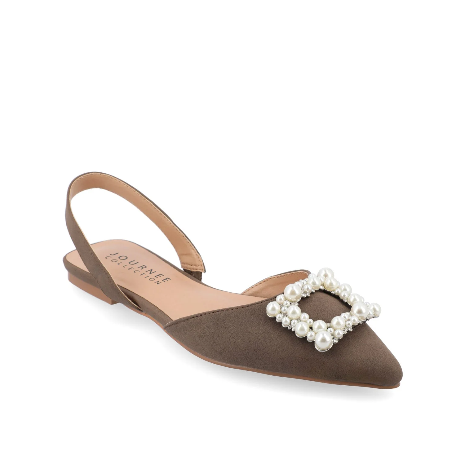 HANNAE SLINGBACK FLATS IN WIDE - Brown - Image 2