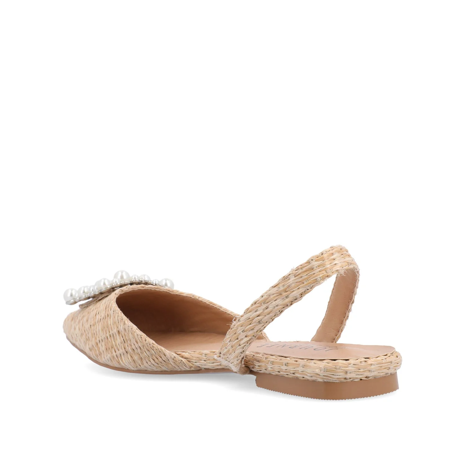 HANNAE SLINGBACK FLATS IN WIDE - Natural Faux Raffia - Image 4