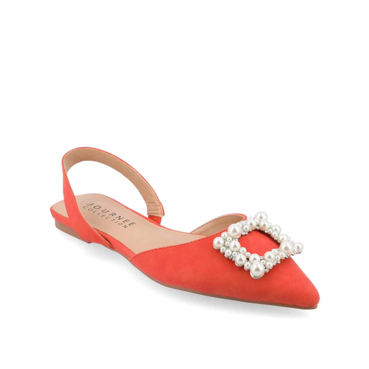 HANNAE SLINGBACK FLATS IN WIDE - Orange - Image 2