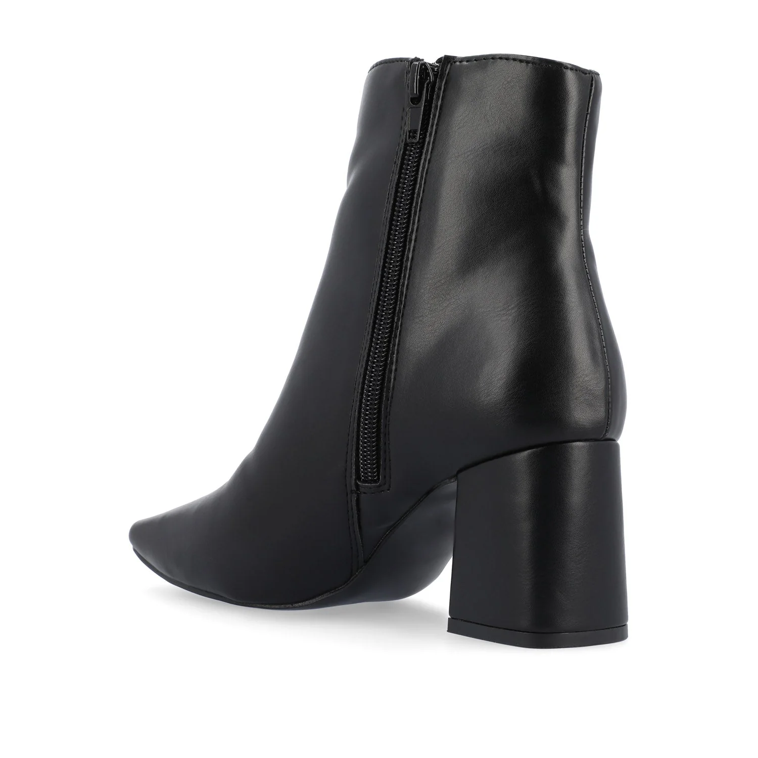 HAYLINN SQUARE TOE BOOTIES IN VEGAN LEATHER - Black - Image 4