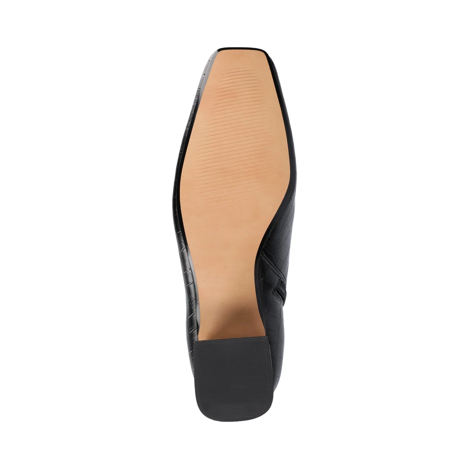 HAYLINN SQUARE TOE BOOTIES IN VEGAN LEATHER - Black Croco - Image 6