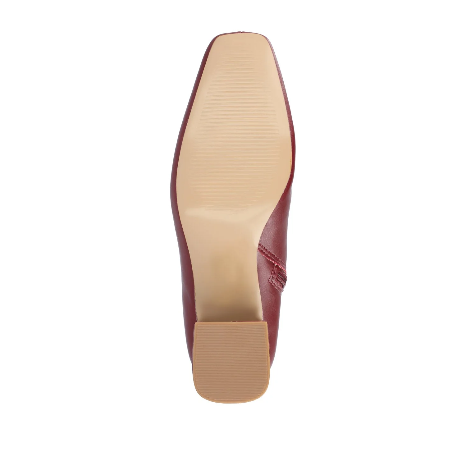 HAYLINN SQUARE TOE BOOTIES IN VEGAN LEATHER - Brick PU - Image 10