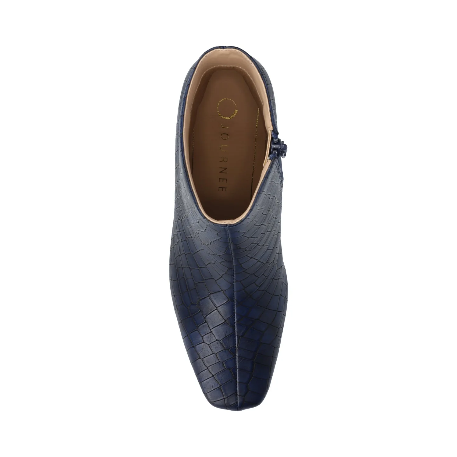 HAYLINN SQUARE TOE BOOTIES IN WIDE WIDTH - Blue Croco - Image 4