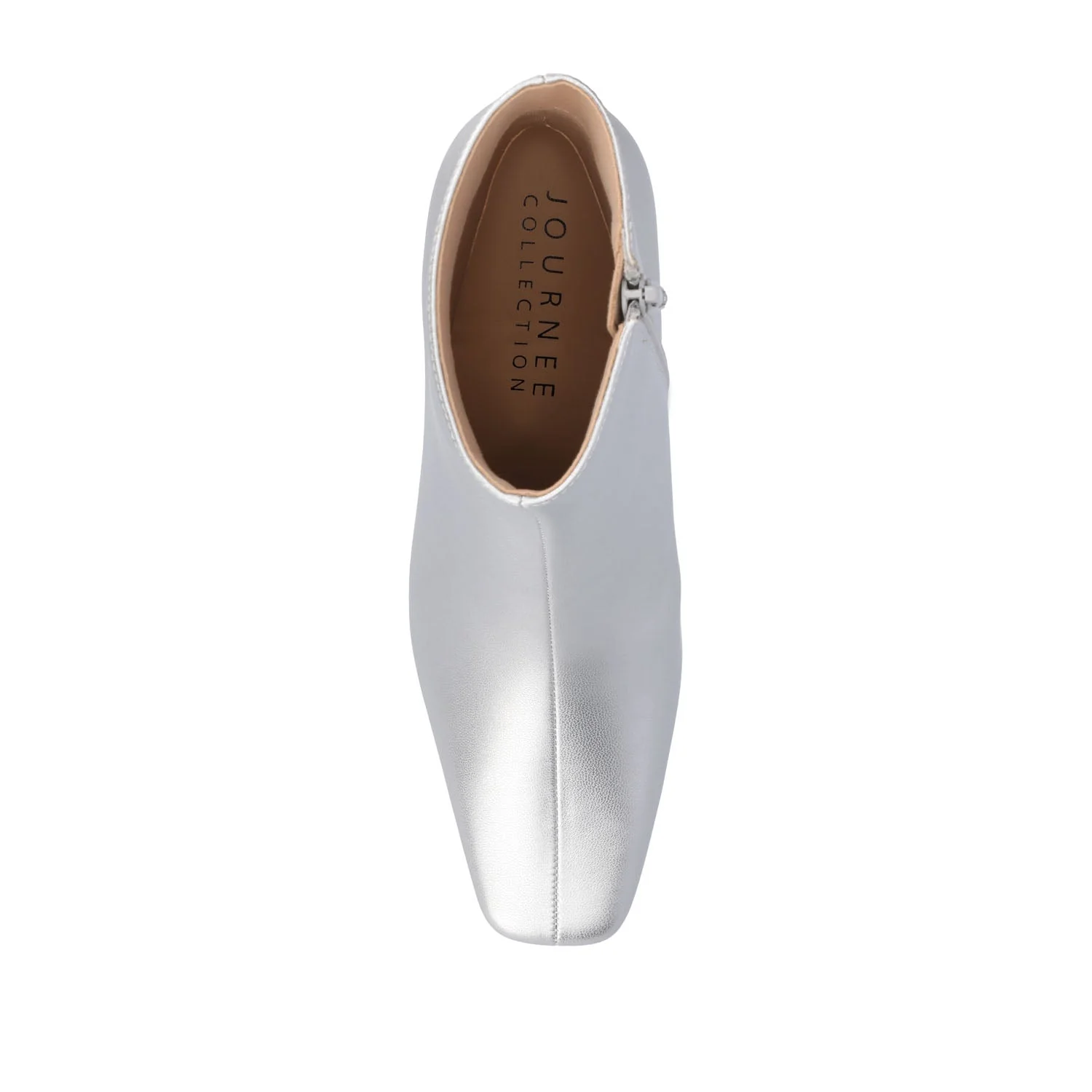 HAYLINN SQUARE TOE BOOTIES IN VEGAN LEATHER - Silver PU - Image 7