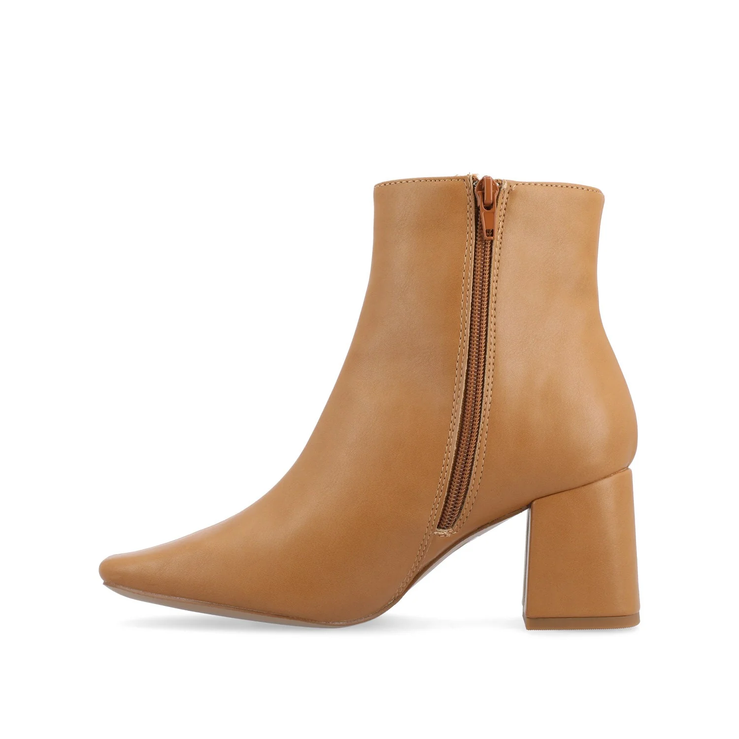 HAYLINN SQUARE TOE BOOTIES IN VEGAN LEATHER - Tan PU - Image 3