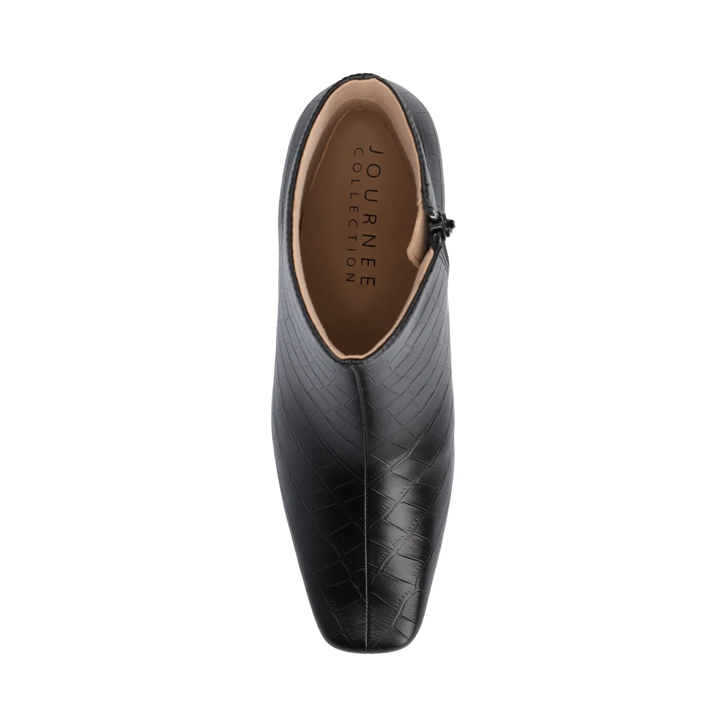 HAYLINN VEGAN LEATHER BOOTIES IN WIDE - Black Croc - Image 4